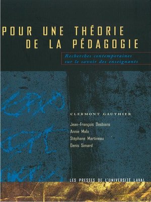 cover image of Pour une théorie de la pédagogie